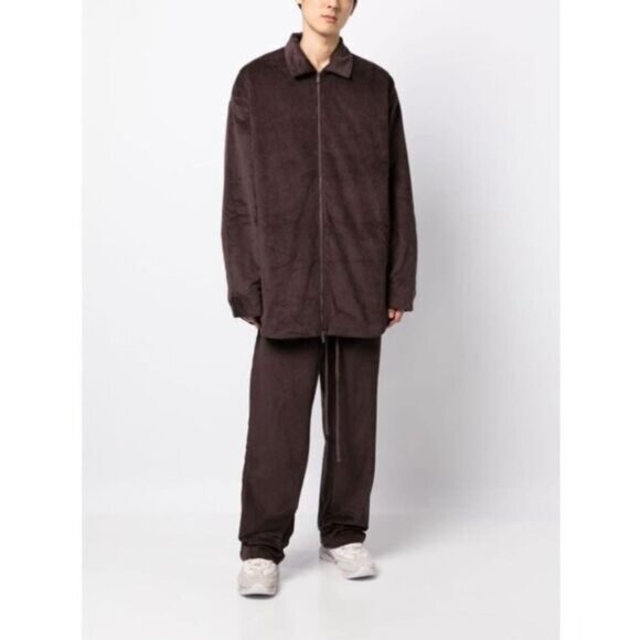 Fear of God Essentials Corduroy Shirt Jacket Men's Plum M Brown Full Zip Cotton - Picture 8 of 10